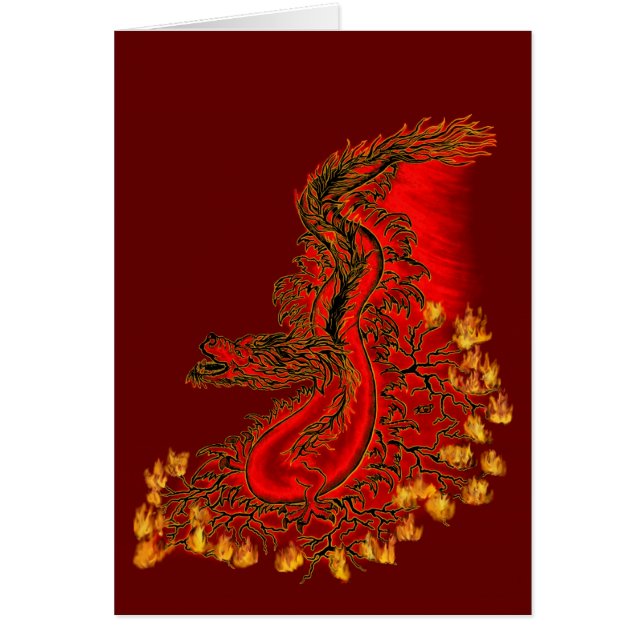 Chine Dragon rouge et or design (Devant)