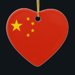 Chine Drapeau Ornement cardiaque<br><div class="desc">Ornement de coeur avec le drapeau de la République populaire de Chine.</div>