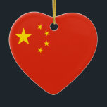 Chine Drapeau Ornement cardiaque<br><div class="desc">Ornement de coeur avec le drapeau de la République populaire de Chine.</div>
