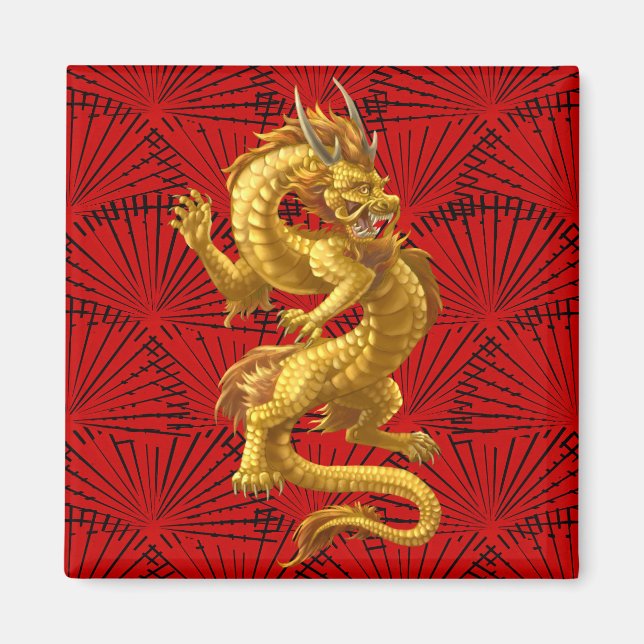 Chine Lucky Gold Dragon Magnet (Devant)