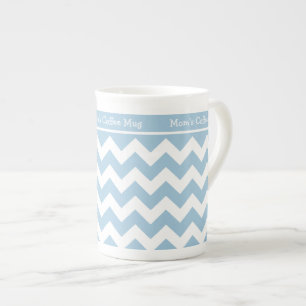Chine Mug à personnaliser, Bleu et Blanc Chevrons