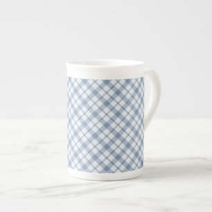 Chine Mug blanc et bleu d'Indigo Preppy Check Bone