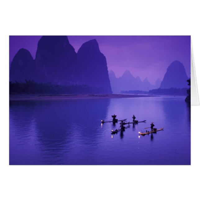 Chine, rivière Li. Pêcheurs au cormoran. (Devant horizontal)