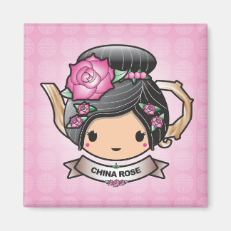 Chine Rose Carré de théière Magnet