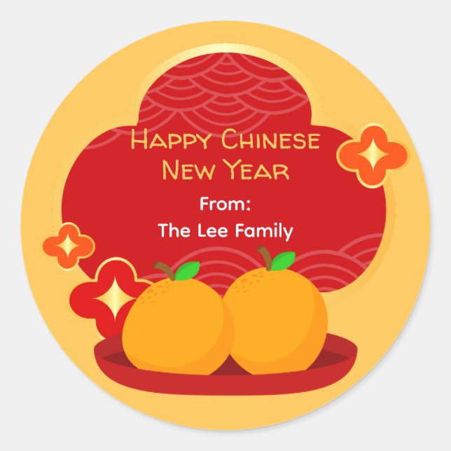 Chinese New Year Stickers - 2 Oranges (Devant)