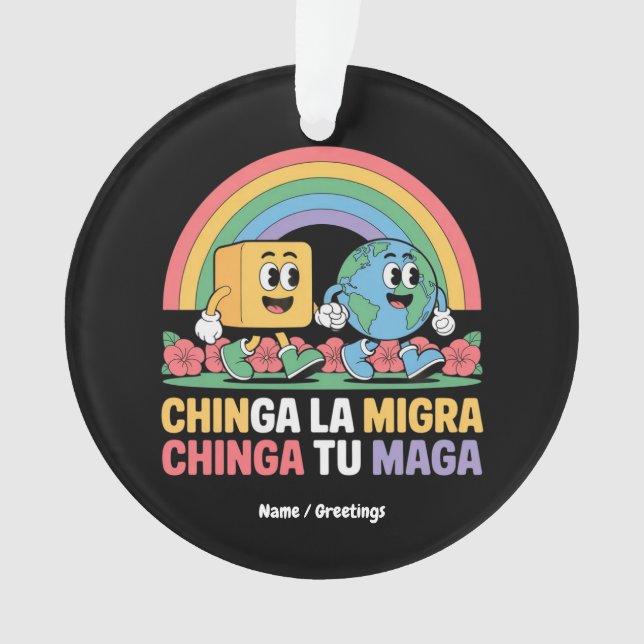 Chinga La Migra Chinga Tu Maga Funny Arc en ciel (devant)