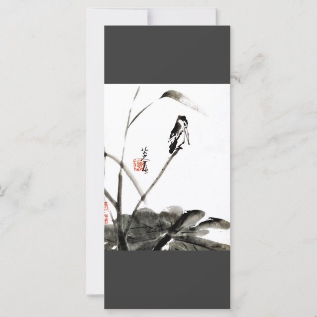 Chinois ancienne aquarelle peinture grand signet (Devant)