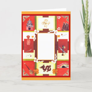 Chinois Favoris Lunaire Carte photo de Nouvel An