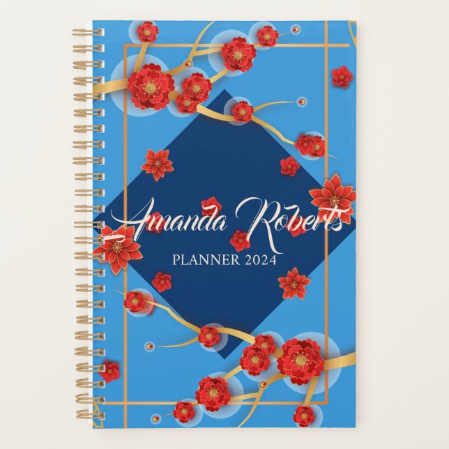 Chinois Nouvel An 2024 Florssom Flowers Planner (Devant)