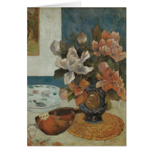 Chinois Peonies et Mandoline par Paul Gauguin (Devant)