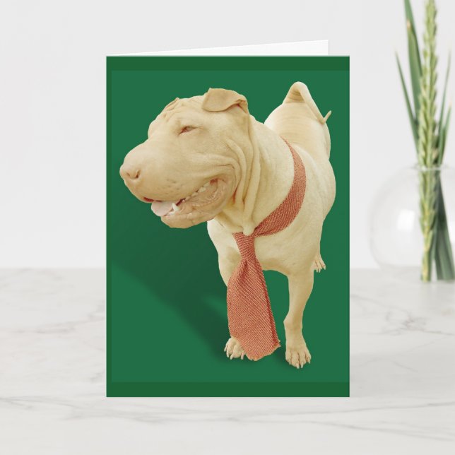 CHINOIS SHAR PEI DOG CARTE D'ANNIVERSAIRE POUR LUI (Devant)
