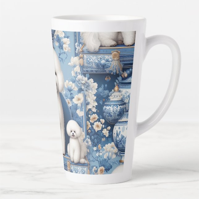 Chinoiserie Bichon Frise Latte Mug (Droite)