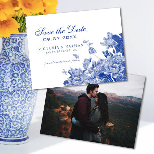 Chinoiserie bleue avec mariage photo Enregistrer l