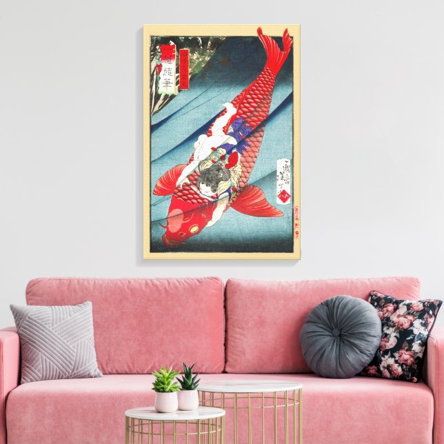 Chinoiserie Carpe Koï Rouge Et Impression De Garço (Insitu(Salon))