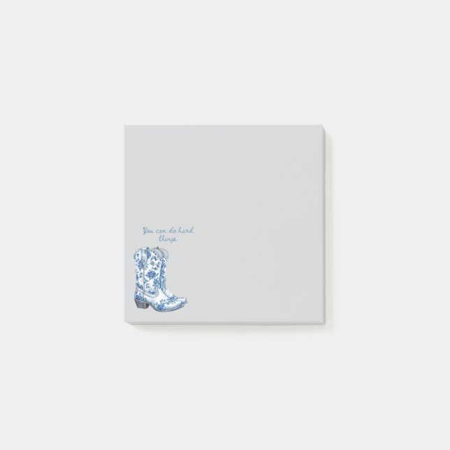 Chinoiserie Cowgirl Boots Post-It Notes (Devant)