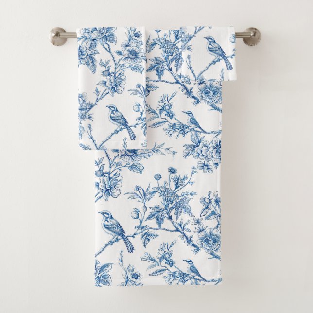 Chinoiserie florale bleue élégante  (En situation)