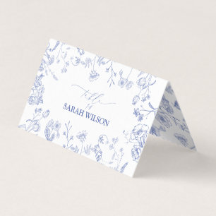 Chinoiserie French Blue Victorian Place Card