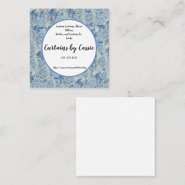 Chinoiserie Ginger Jar Toile Carré Carte de visite (Devant / Derrière)