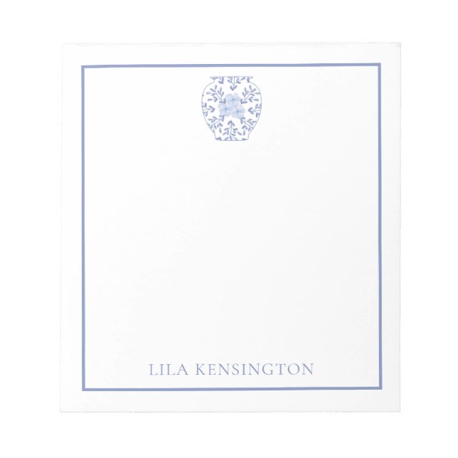 Chinoiserie Ginger Jar Vase Bloc-notes personnalis (Devant)