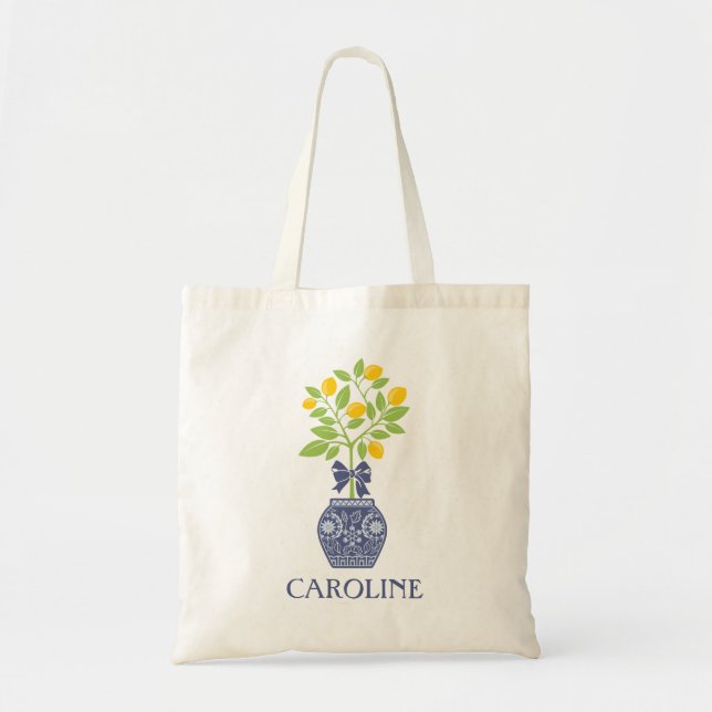 Chinoiserie Lemon Tree Sac fourre-tout personnalis (Devant)