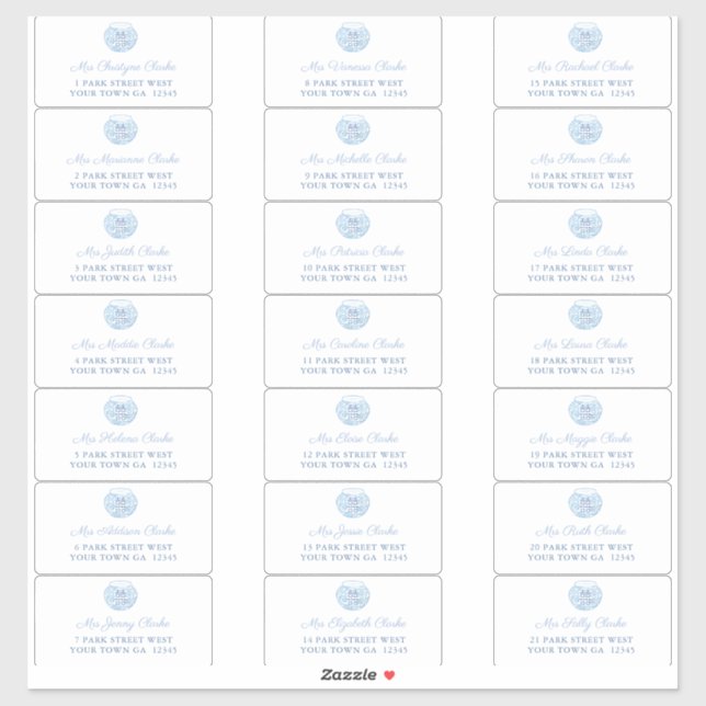 Chinoiserie Mariage Enveloppe Étiquette de adresse (Feuille)