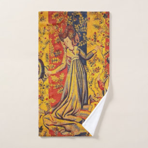 Chinoiserie médiévale italienne rouge jaune