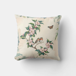 Chinoiserie Oiseaux & Fleurs Lancer Oreiller