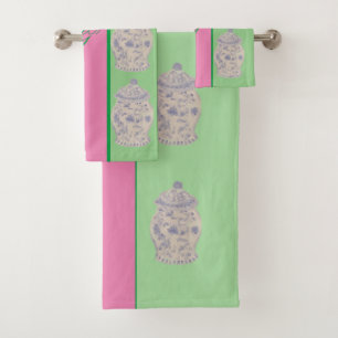 Chinoiserie peinte à la main rose Ginger jarres 