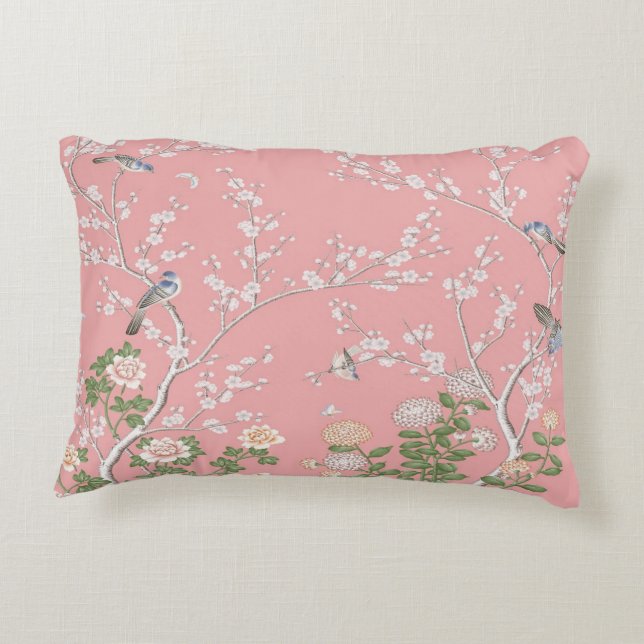Chinoiserie rose Coussin (Dos)