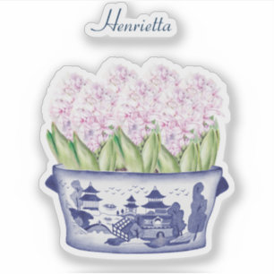Chinoiserie rose Hyacinth avec Sticker Vinyl de no