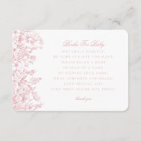 Chinoiserie rose Livres pour invitation bébé Inser