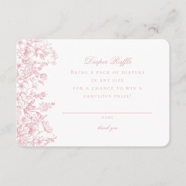 Chinoiserie rose Refroidissement Invitation Insert (Devant)
