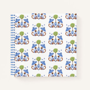 Chinoiserie singes et parasols Carnet spiral