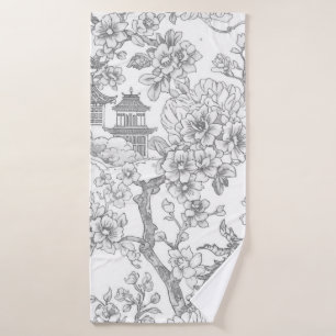 Chinoiserie Toile Dragon Fleur de Cerisier Ornemen