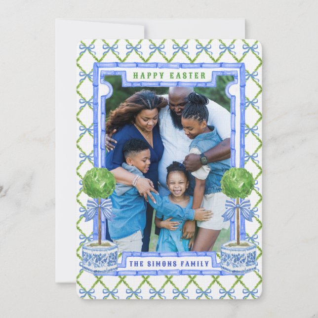 Chinoiserie Topiary Carte photo de Pâques (Devant)