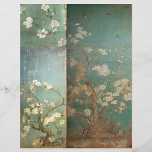 Chinoiserie Vert et Pomme vieilles fleurs 1