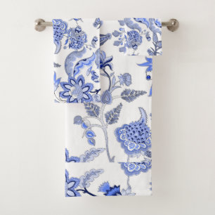 Chintz romantique bleu et blanc floral