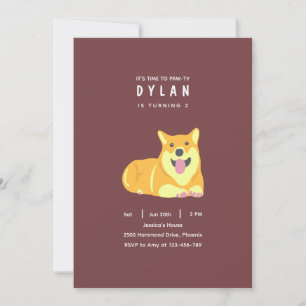 Chiot Anniversaire Invitation Chien Partie Pawty