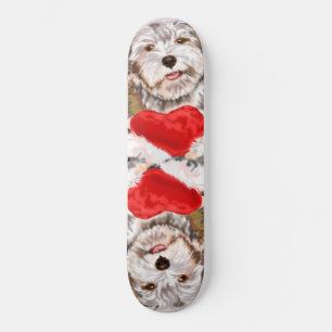 Chiot avec Heart Cadeau Skateboard Love