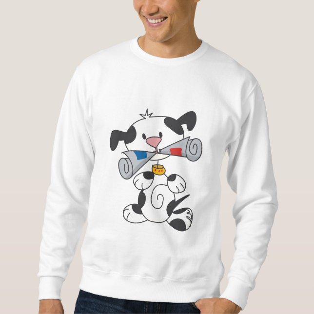 Chiot avec le T-shirts et les cadeaux de journal (Devant)