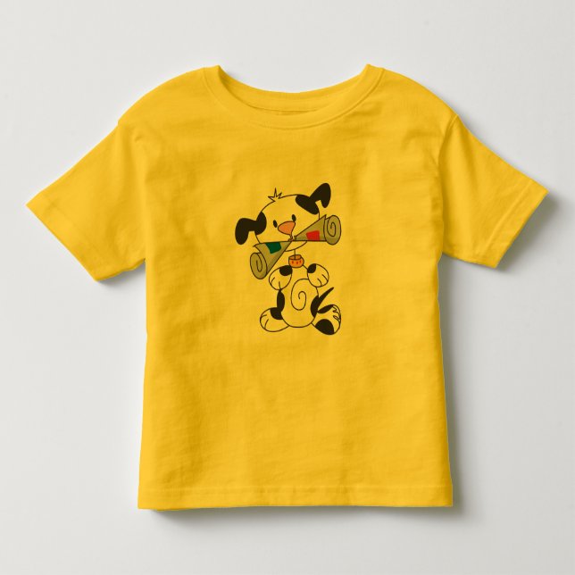 Chiot avec le T-shirts et les cadeaux de journal (Devant)