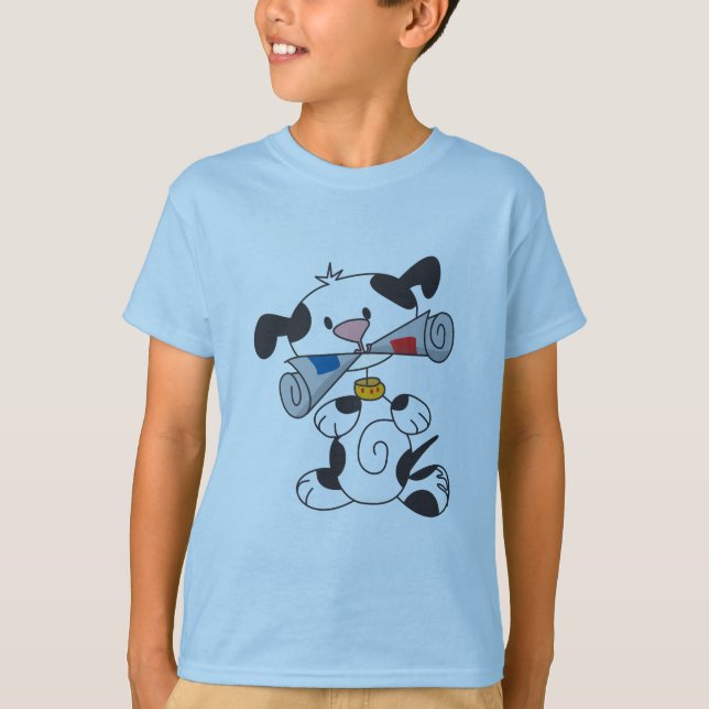 Chiot avec le T-shirts et les cadeaux de journal (Devant)