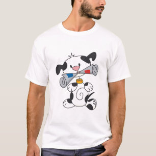 Chiot avec le T-shirts et les cadeaux de journal
