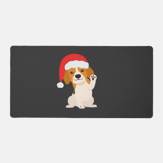 Chiot Beagle avec le chapeau du Père Noël pour les (Recto)