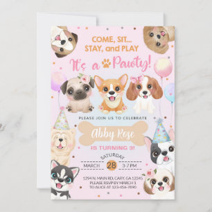 Chiot, chiots, invitation à l'anniversaire de la p