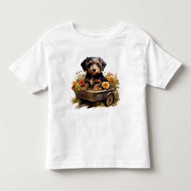 Chiot dans un escargot de fleurs T-shirt enfant (Devant)