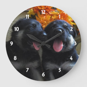 Chiot de berger allemand : Horloge murale