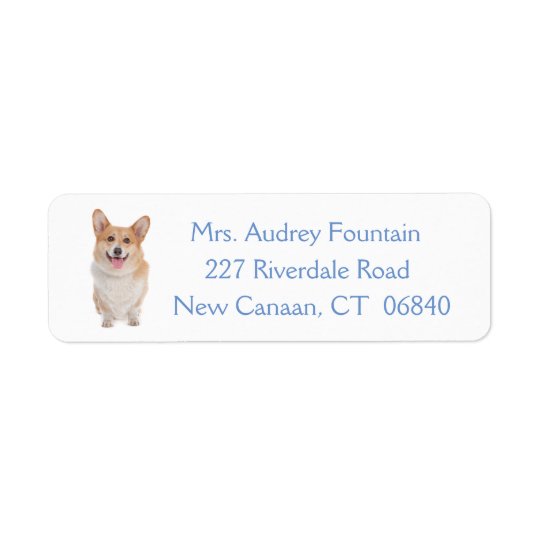 Chiot de corgi de Gallois de Pembroke Étiquette D'adresse Retour