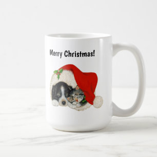 Chiot et chaton Mug de Noël