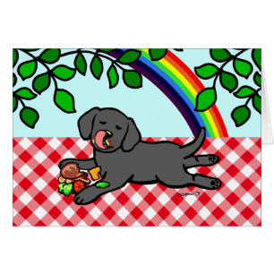 Chiot et hamburger noirs de Labrador